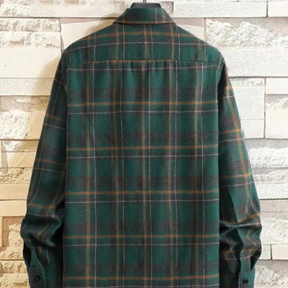 Green Mens Plaid Shirt - Picture 3 of 7